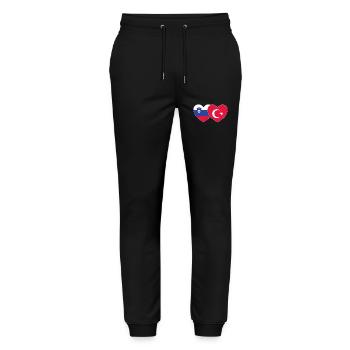 Slovénie Turquie Drapeau Coeur - Pantalon de jogging bio MOVER Stanley/Stella unisexe - noir - Devant - Marisol (170cm) & Nik (191cm)