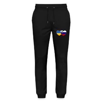 Ukraine Slovénie Drapeau Cœur - Pantalon de jogging bio MOVER Stanley/Stella unisexe - noir - Devant - Marisol (170cm) & Nik (191cm)