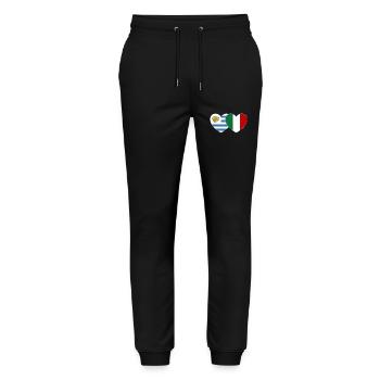 Uruguay Italien Flagge Herz - Stanley/Stella Unisex Bio Jogginghose Mover  - Schwarz - Vorne - Marisol (170cm) & Nik (191cm)