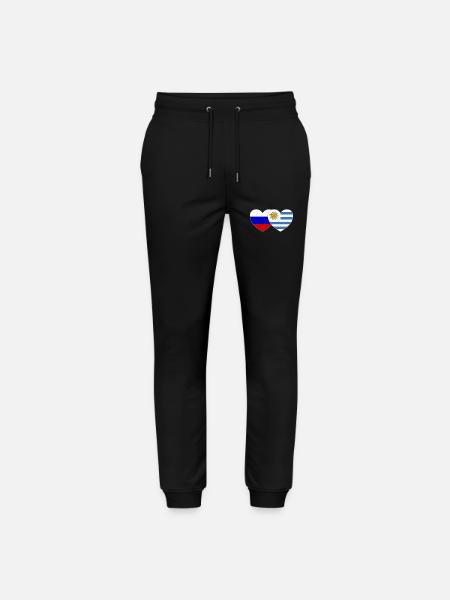 Russie Uruguay Flag Heart - Pantalon de jogging bio MOVER Stanley/Stella unisexe - noir