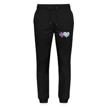 Iceland Uruguay Flag Heart - Stanley/Stella Mover Unisex Organic Jogging Trousers - black - Front - Marisol (170cm) & Nik (191cm)