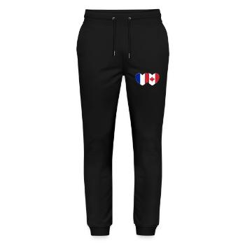 Frankreich Kanada Flagge Herz - Stanley/Stella Unisex Bio Jogginghose Mover  - Schwarz - Vorne - Marisol (170cm) & Nik (191cm)