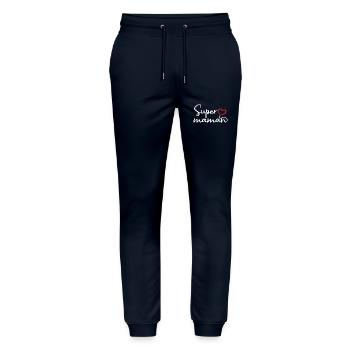 Super maman - Pantalon de jogging bio MOVER Stanley/Stella unisexe - marine - Devant - Marisol (170cm) & Nik (191cm)