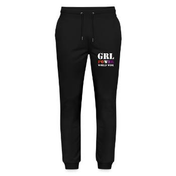 Frauenpower - Stanley/Stella Unisex Bio Jogginghose Mover  - Schwarz - Vorne - Marisol (170cm) & Nik (191cm)