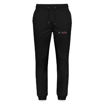 Chili Heartbeat Gift Cooking - Stanley/Stella Mover Unisex Organic Jogging Trousers - black - Front - Marisol (170cm) & Nik (191cm)