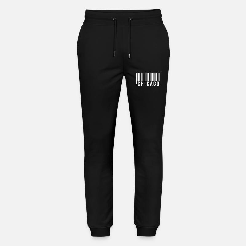 Chicago Barcode1 - Stanley/Stella Mover Unisex Organic Jogging Trousers - black