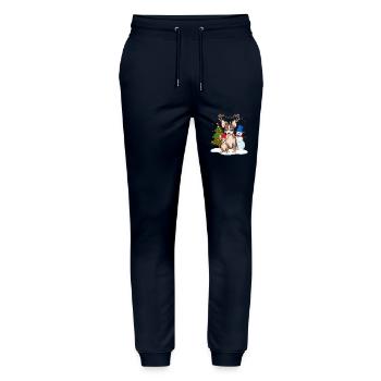 chihuahua christmas - christmas dogs gift - Stanley/Stella Mover Unisex Organic Jogging Trousers - navy - Front - Marisol (170cm) & Nik (191cm)