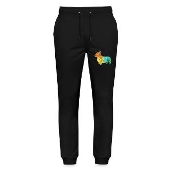 CORGI geometric colorful - Stanley/Stella Mover Unisex Organic Jogging Trousers - black - Front - Marisol (170cm) & Nik (191cm)