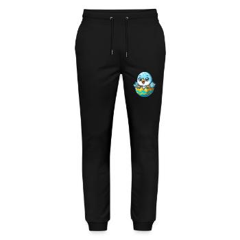Bunter Wellensittich Schlüpft Osterei Cartoon - Stanley/Stella Unisex Bio Jogginghose Mover  - Schwarz - Vorne - Marisol (170cm) & Nik (191cm)
