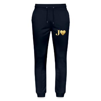 Buchstabe j Goldenes Herz - Stanley/Stella Unisex Bio Jogginghose Mover  - Navy - Vorne - Marisol (170cm) & Nik (191cm)