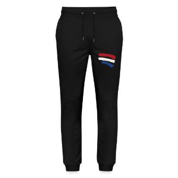 Netherlands Flag - Brush Style Stripes - Stanley/Stella Mover Unisex Organic Jogging Trousers - black - Front - Marisol (170cm) & Nik (191cm)