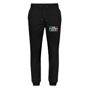 Italy Italian Vaffanculo - Stanley/Stella Mover Unisex Organic Jogging Trousers - black - Front - Marisol (170cm) & Nik (191cm)