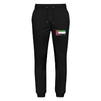 Gift for Emirates - Stanley/Stella Mover Unisex Organic Jogging Trousers - black - Front - Marisol (170cm) & Nik (191cm)