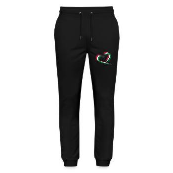 Heart brush flag of the Maldives flag holiday - Stanley/Stella Mover Unisex Organic Jogging Trousers - black - Front - Marisol (170cm) & Nik (191cm)