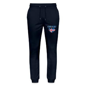 Iceland Flagge Landkarte - Stanley/Stella Unisex Bio Jogginghose Mover  - Navy - Vorne - Marisol (170cm) & Nik (191cm)
