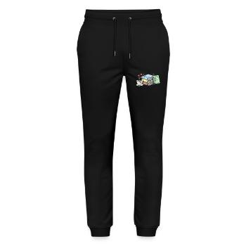 Drawing coffee and books bookworms gifts - Stanley/Stella Mover Unisex Organic Jogging Trousers - black - Front - Marisol (170cm) & Nik (191cm)