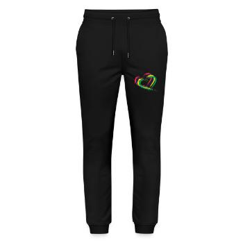 Mauritius Heart - Stanley/Stella Mover Unisex Organic Jogging Trousers - black - Front - Marisol (170cm) & Nik (191cm)