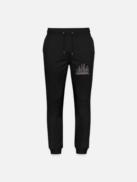 Lavender Lavender stalks - Stanley/Stella Mover Unisex Organic Jogging Trousers - black