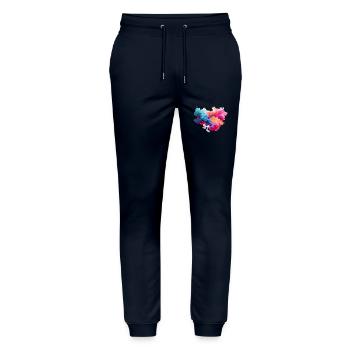 fumée colorée - Pantalon de jogging bio MOVER Stanley/Stella unisexe - marine - Devant - Marisol (170cm) & Nik (191cm)