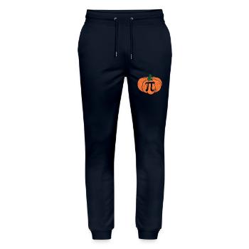 Distressed Pumpkin Pi Math Teacher Haloween - Stanley/Stella Mover Unisex Organic Jogging Trousers - navy - Front - Marisol (170cm) & Nik (191cm)