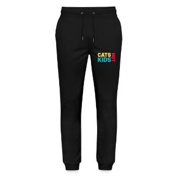 Les chats, pas les enfants, le chat qui dit - Pantalon de jogging bio MOVER Stanley/Stella unisexe - noir - Devant - Marisol (170cm) & Nik (191cm)