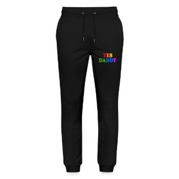 Yes daddy - Stanley/Stella Mover Unisex Organic Jogging Trousers - black - Front - Marisol (170cm) & Nik (191cm)