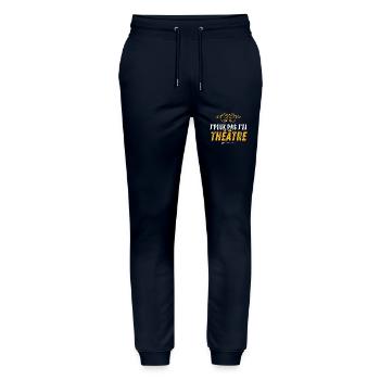 I can't I have Theatre Theatre - Stanley/Stella Mover Unisex Organic Jogging Trousers - navy - Front - Marisol (170cm) & Nik (191cm)