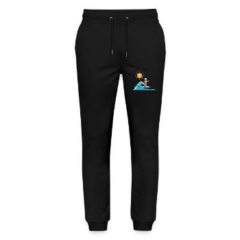Pixel Surfer - Stanley/Stella Mover Unisex Organic Jogging Trousers - black - Front - Marisol (170cm) & Nik (191cm)
