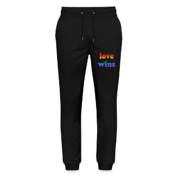 Love wins - Stanley/Stella Mover Unisex Organic Jogging Trousers - black - Front - Marisol (170cm) & Nik (191cm)