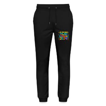5th grade schoolchild back to school kindergarten kindergarten E - Stanley/Stella Mover Unisex Organic Jogging Trousers - black - Front - Marisol (170cm) & Nik (191cm)