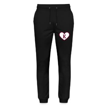 Letter k heart sport trend burgundy - gift idea - Stanley/Stella Mover Unisex Organic Jogging Trousers - black - Front - Marisol (170cm) & Nik (191cm)