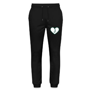Letter j heart sport trend green - gift idea - Stanley/Stella Mover Unisex Organic Jogging Trousers - black - Front - Marisol (170cm) & Nik (191cm)