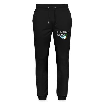 Je m’en fiche, j’ai de l’eau de - Pantalon de jogging bio MOVER Stanley/Stella unisexe - noir - Devant - Marisol (170cm) & Nik (191cm)
