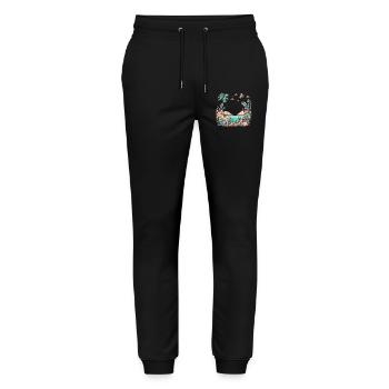 Tropics and mountains - Stanley/Stella Mover Unisex Organic Jogging Trousers - black - Front - Marisol (170cm) & Nik (191cm)