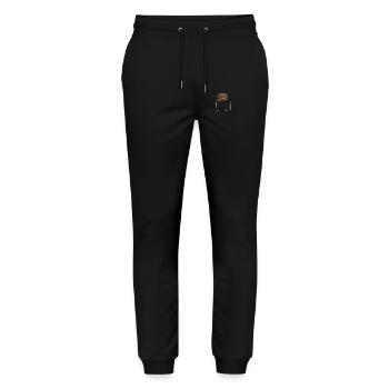 Dog in breast pocket doggy - Stanley/Stella Mover Unisex Organic Jogging Trousers - black - Front - Marisol (170cm) & Nik (191cm)