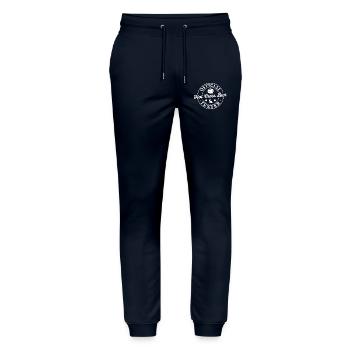 Official Hot Cross Bun tester - Stanley/Stella Mover Unisex Organic Jogging Trousers - navy - Front - Marisol (170cm) & Nik (191cm)
