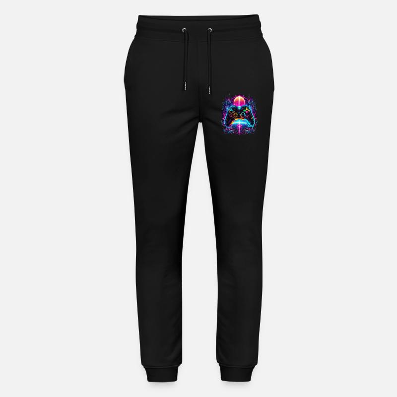 Vibrant Cyberpunk Retro Gaming Controller - Stanley/Stella Mover Unisex Organic Jogging Trousers - black