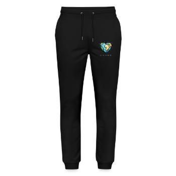 Keep the Heart Beating Environment Earth Day Earth - Stanley/Stella Mover Unisex Organic Jogging Trousers - black - Front - Marisol (170cm) & Nik (191cm)