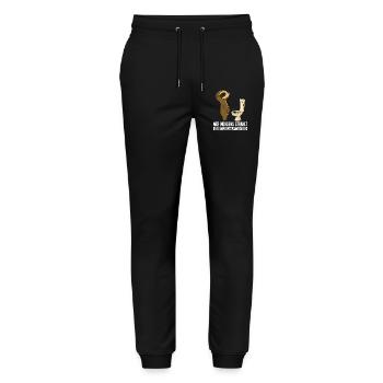 Sloth Funny Saying Morning Glowing Humor - Stanley/Stella Mover Unisex Organic Jogging Trousers - black - Front - Marisol (170cm) & Nik (191cm)