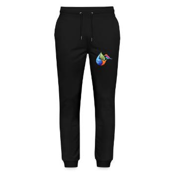 Polygonal Tier farbenfroh geometrie hand birne - Stanley/Stella Unisex Bio Jogginghose Mover  - Schwarz - Vorne - Marisol (170cm) & Nik (191cm)