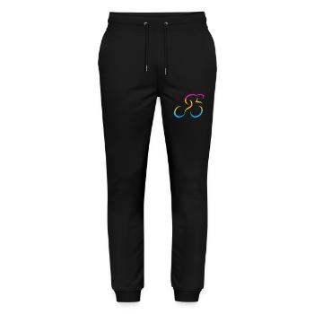cyclist cycling bmx bike sport mountain biking hobby - Stanley/Stella Mover Unisex Organic Jogging Trousers - black - Front - Marisol (170cm) & Nik (191cm)