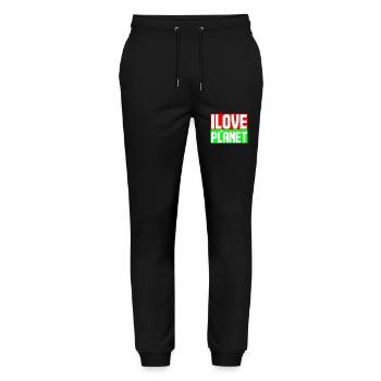 I love my planet - Stanley/Stella Mover Unisex Organic Jogging Trousers - black - Front - Marisol (170cm) & Nik (191cm)