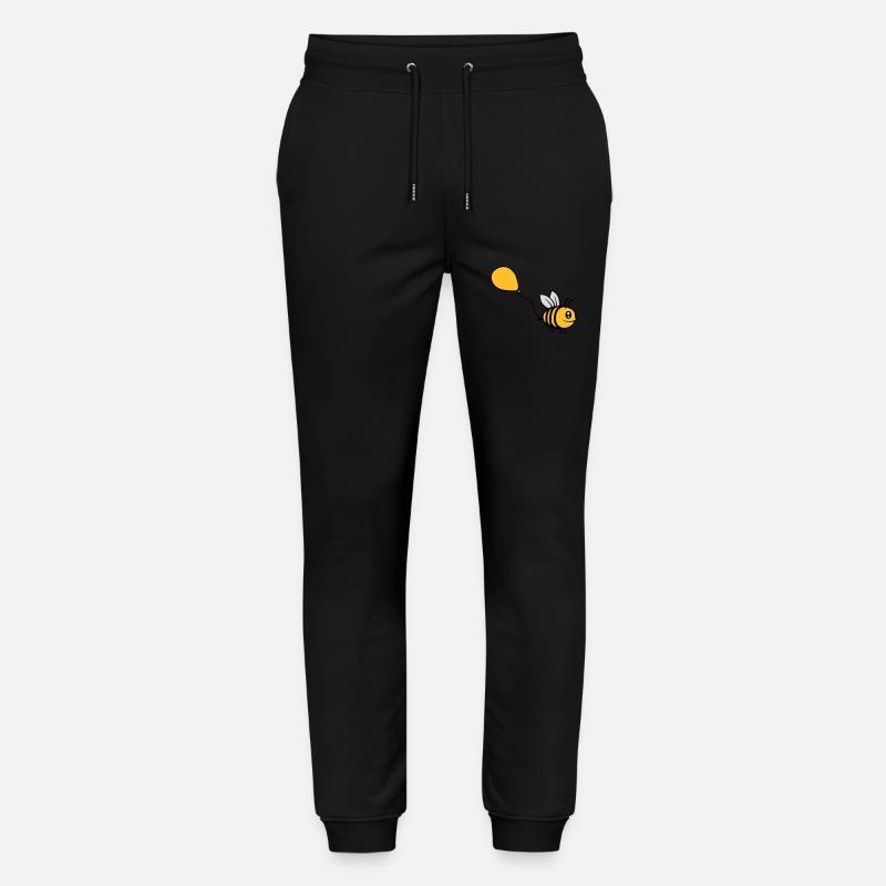 Happy Balloon Bee Comic - Stanley/Stella Mover Unisex Organic Jogging Trousers - black