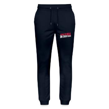 im going to hell - Stanley/Stella Unisex Bio Jogginghose Mover  - Navy - Vorne - Marisol (170cm) & Nik (191cm)