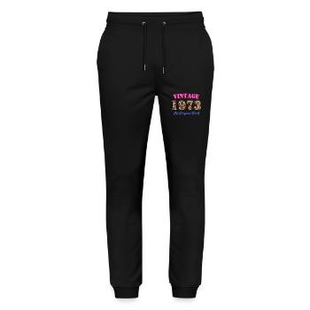 Anniversaire né en 1973 - Pantalon de jogging bio MOVER Stanley/Stella unisexe - noir - Devant - Marisol (170cm) & Nik (191cm)