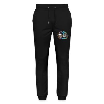 Coffee with a new Passion - Stanley/Stella Mover Unisex Organic Jogging Trousers - black - Front - Marisol (170cm) & Nik (191cm)