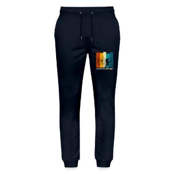Camino de Santiago - Pilger - Buen Camino - Stanley/Stella Unisex Bio Jogginghose Mover  - Navy - Vorne - Marisol (170cm) & Nik (191cm)