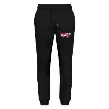 Croatia Slovakia flag heart used - Stanley/Stella Mover Unisex Organic Jogging Trousers - black - Front - Marisol (170cm) & Nik (191cm)