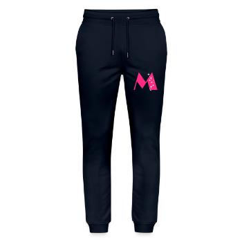 Buchstabe M Glitzer - Stanley/Stella Unisex Bio Jogginghose Mover  - Navy - Vorne - Marisol (170cm) & Nik (191cm)
