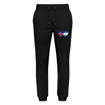 Islande Argentine Drapeau Coeur - Pantalon de jogging bio MOVER Stanley/Stella unisexe - noir - Devant - Marisol (170cm) & Nik (191cm)
